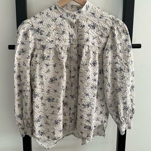 Zara Floral puff sleeve top